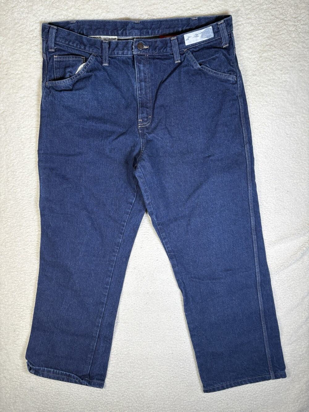 Dickies FR Jeans Mens 40x29 Blue Denim Flame Resistant Workwear 2112 Cat 2